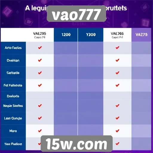 Comparativo entre Vao777 e concorrentes no mercado